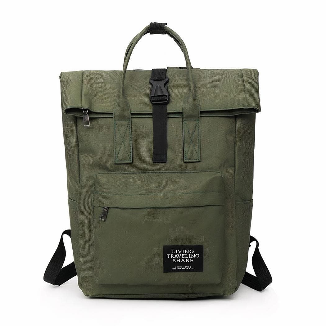 Sac à dos d'ordinateur rolltop pour femme - vert