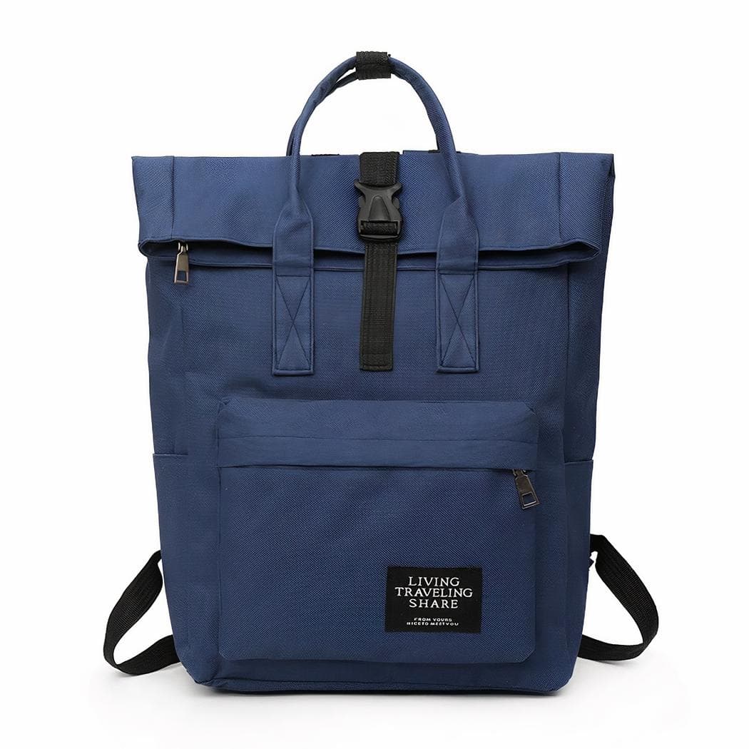 Sac à dos d'ordinateur rolltop pour femme - bleu