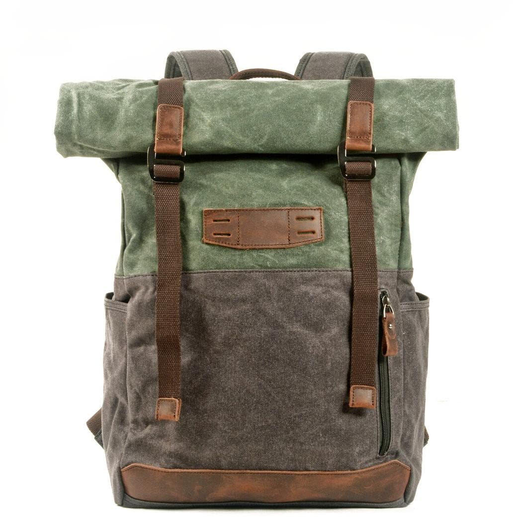 Sac à dos en toile vintage - vert