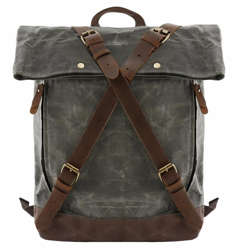 Sac à dos vintage en toile pour homme - gris