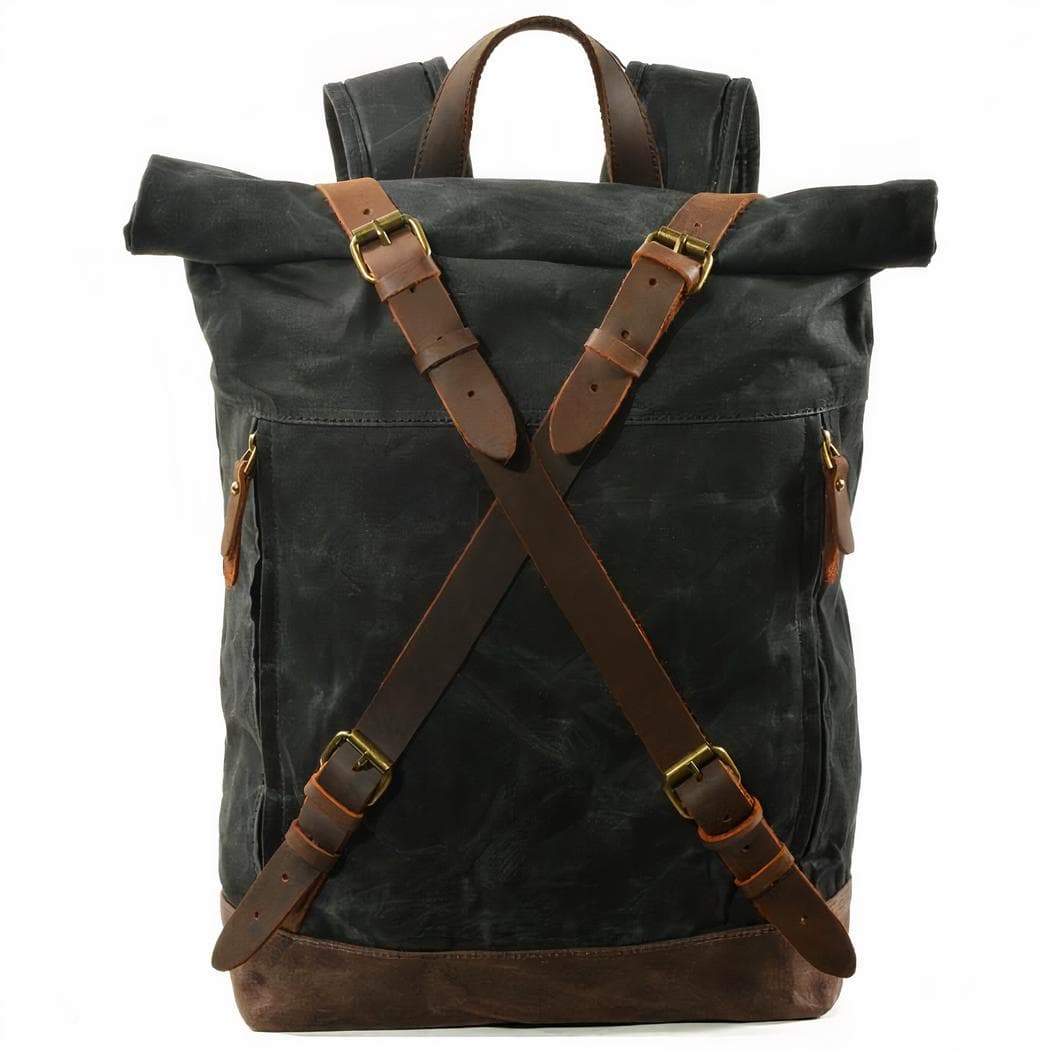 Sac à dos vintage en toile pour homme - noir