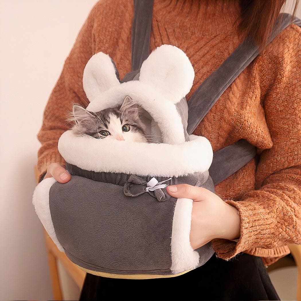 Sac à dos d'hiver chaud pour chat et chiot - gris,m