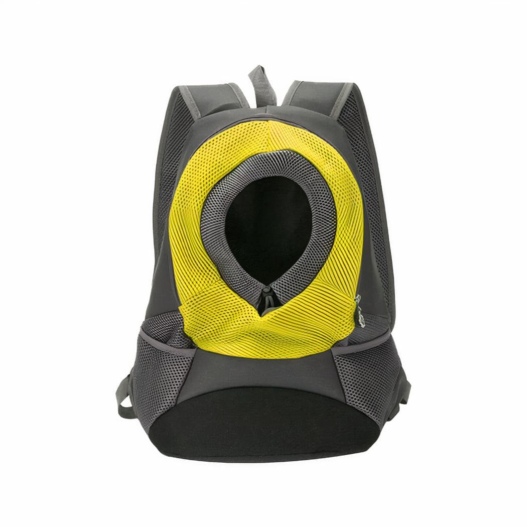 Sac à dos chat en maille respirante avec trou - jaune,l