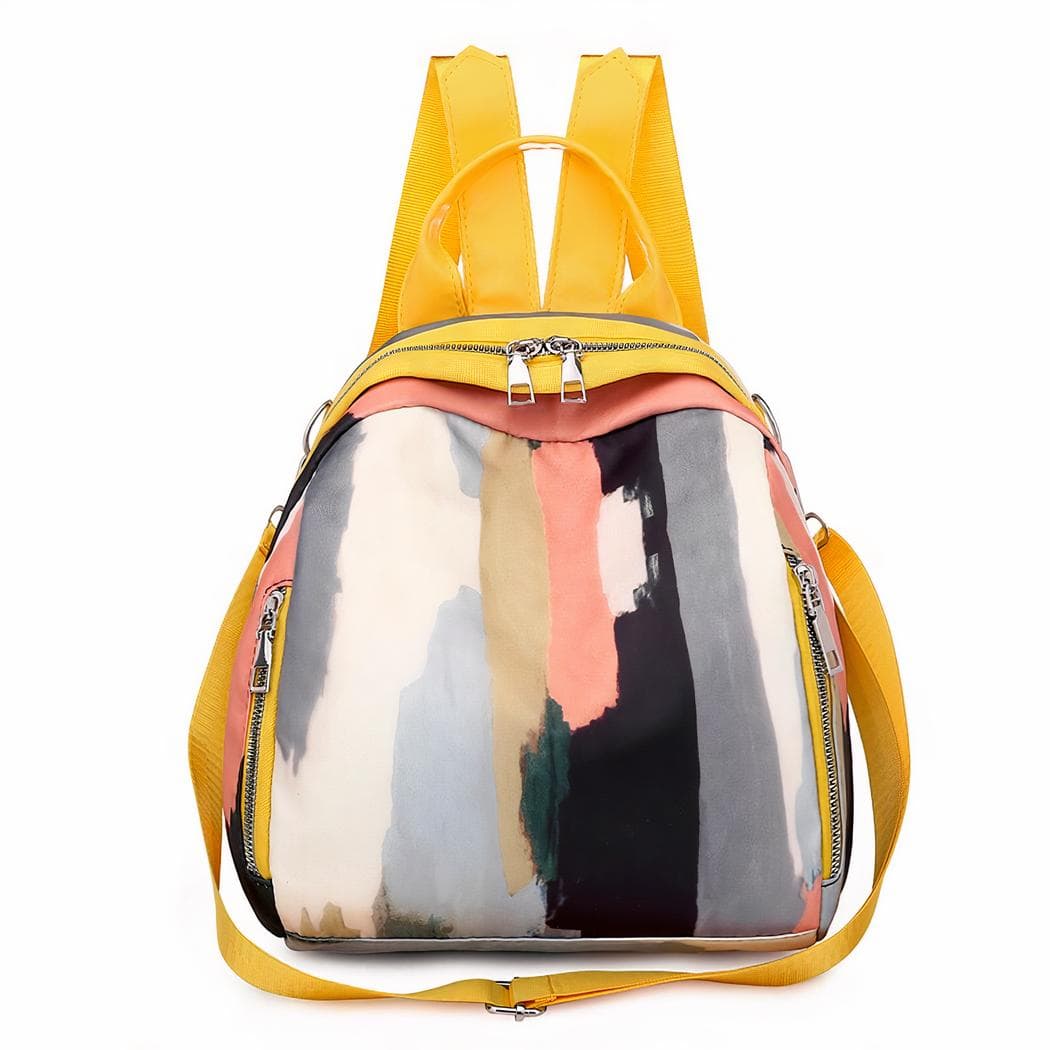 Sac à dos femme à motif jet d'encre - jaune