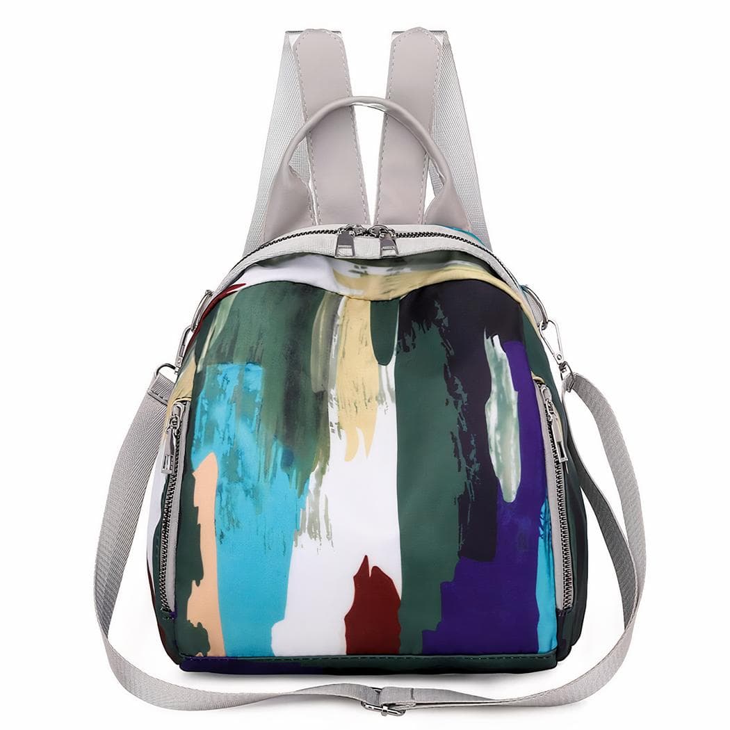 Sac à dos femme à motif jet d'encre - gris