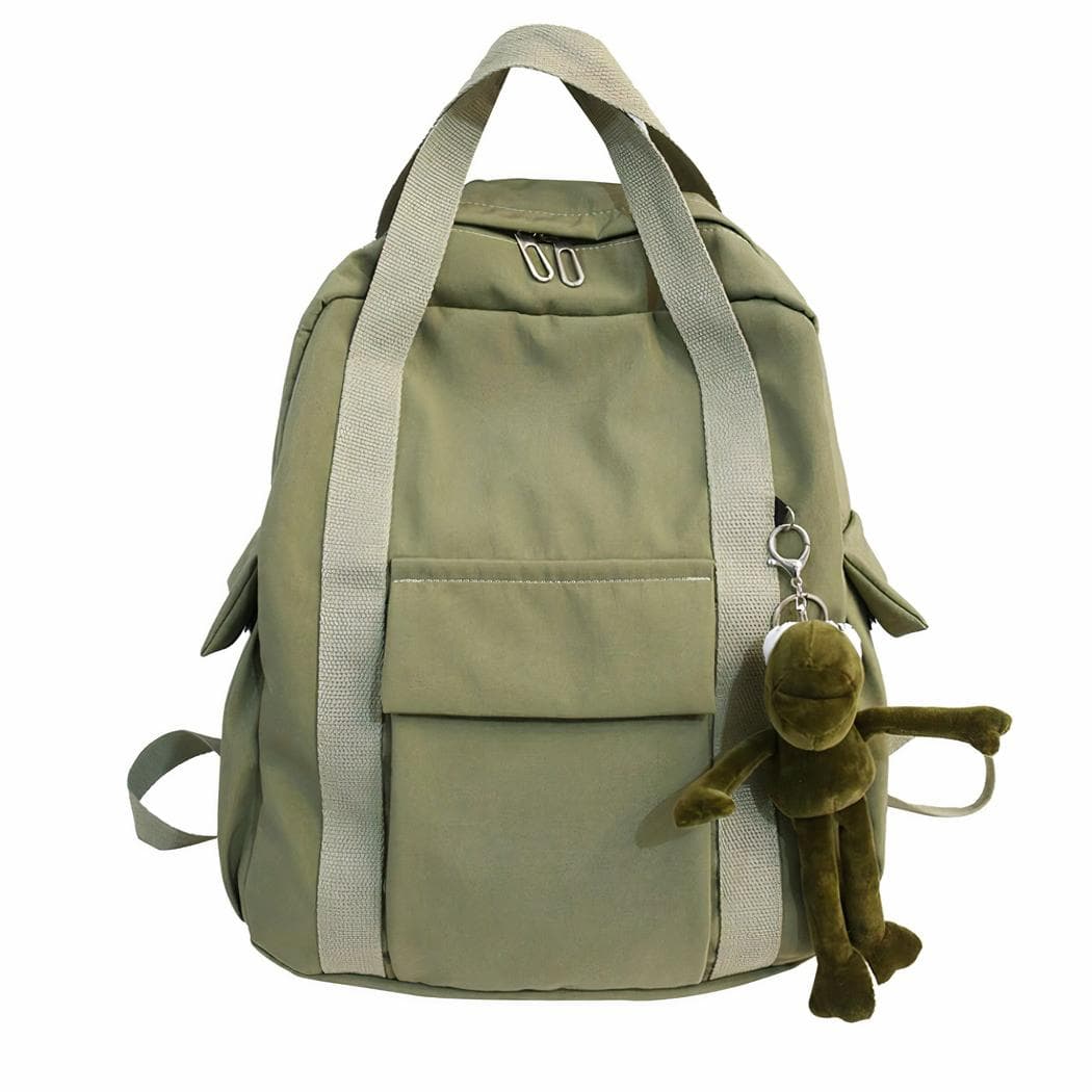 Sac à dos femme avec minipeluche grenouille - vert
