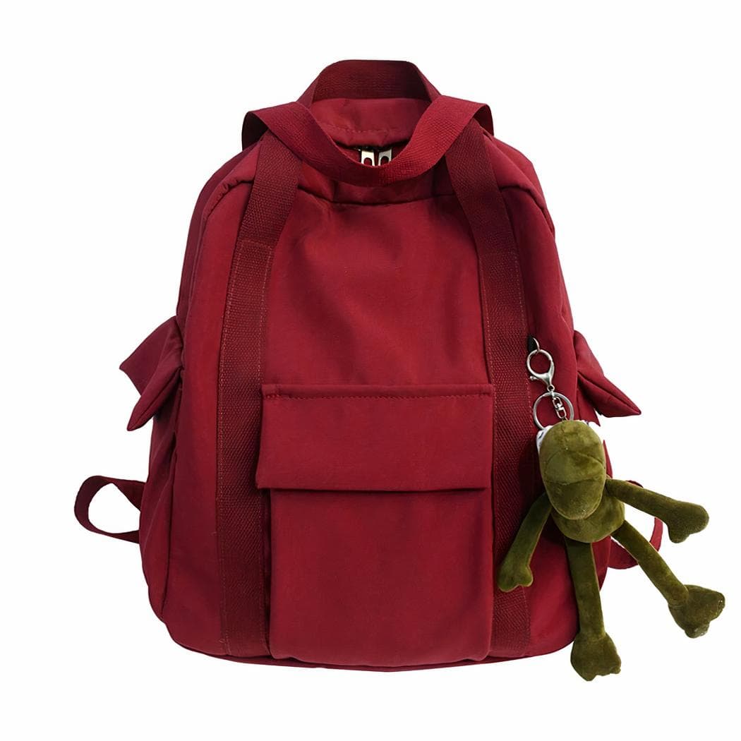 Sac à dos femme avec minipeluche grenouille - rouge