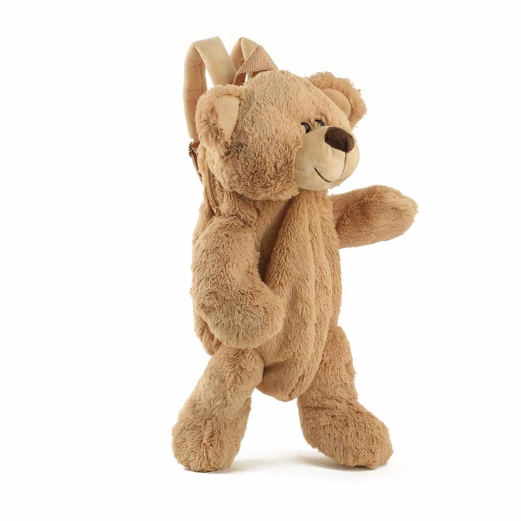 Sac à dos en forme d'ours en peluche - beige