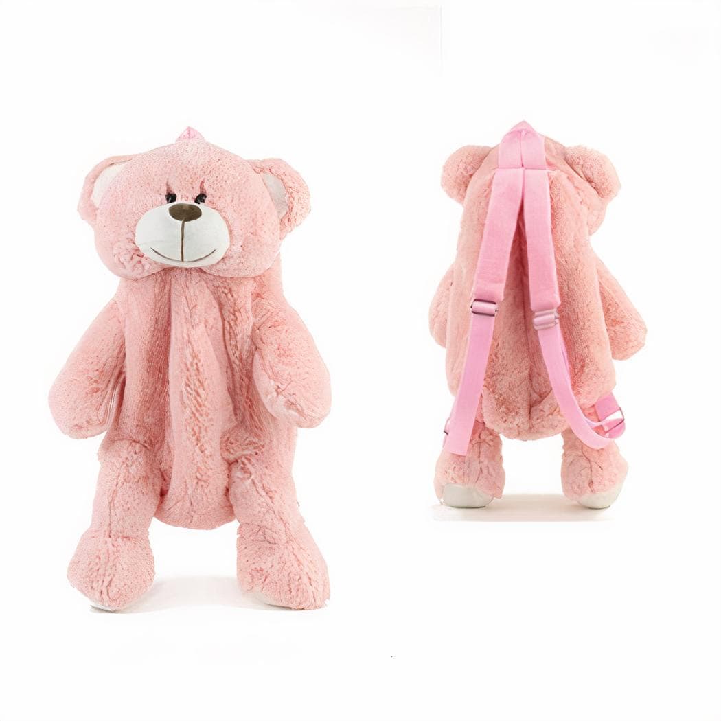 Sac à dos en forme d'ours en peluche - rose