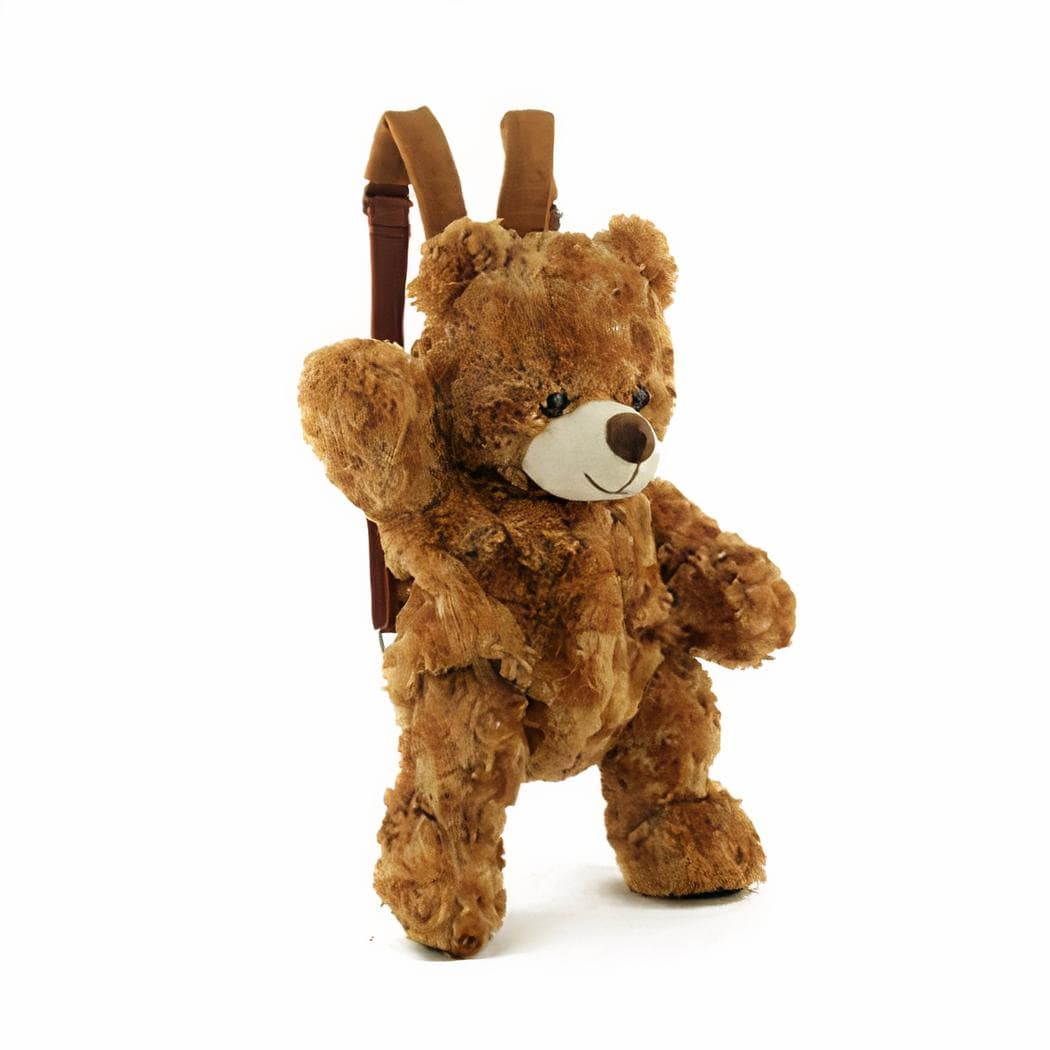 Sac à dos ourson en peluche pour enfant - marron