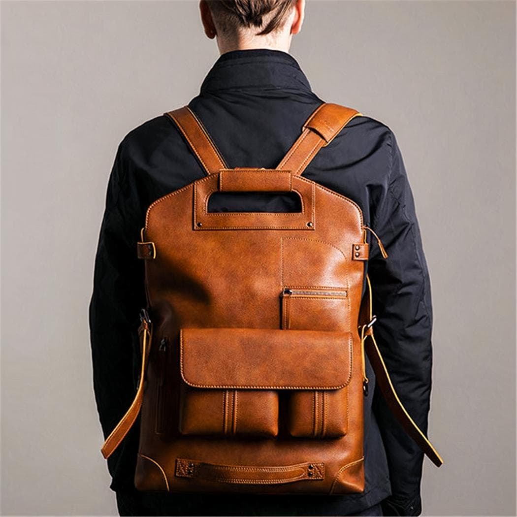 Sac à dos en cuir design - marron