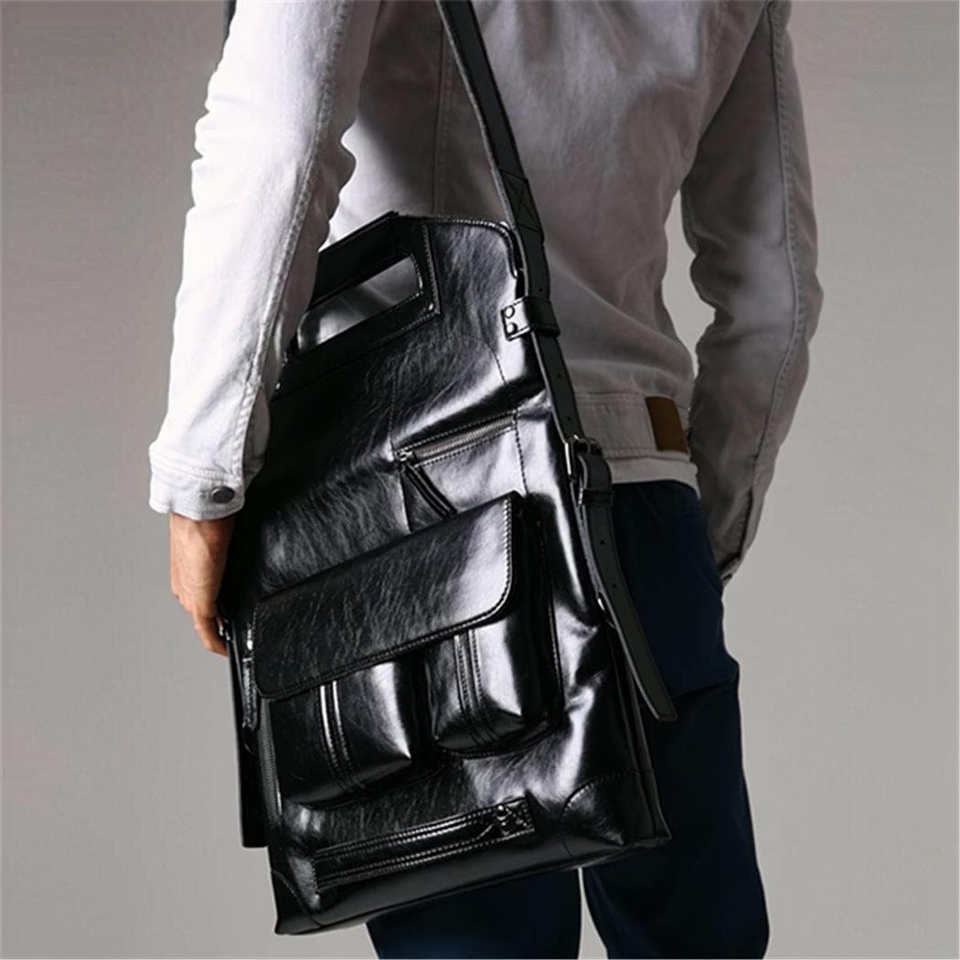 Sac à dos en cuir design - noir