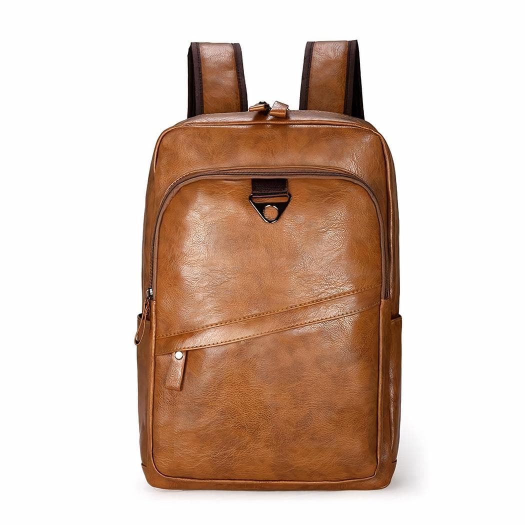 Sac à dos d'ordinateur en similicuir - beige