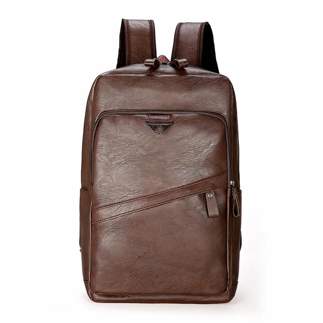 Sac à dos d'ordinateur en similicuir - marron