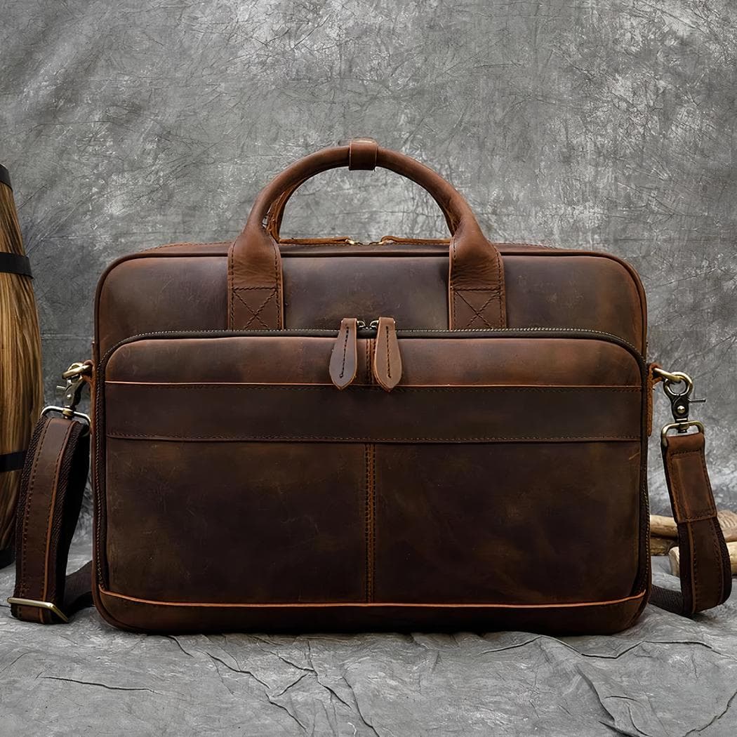 Sac cartable homme style vintage - marron