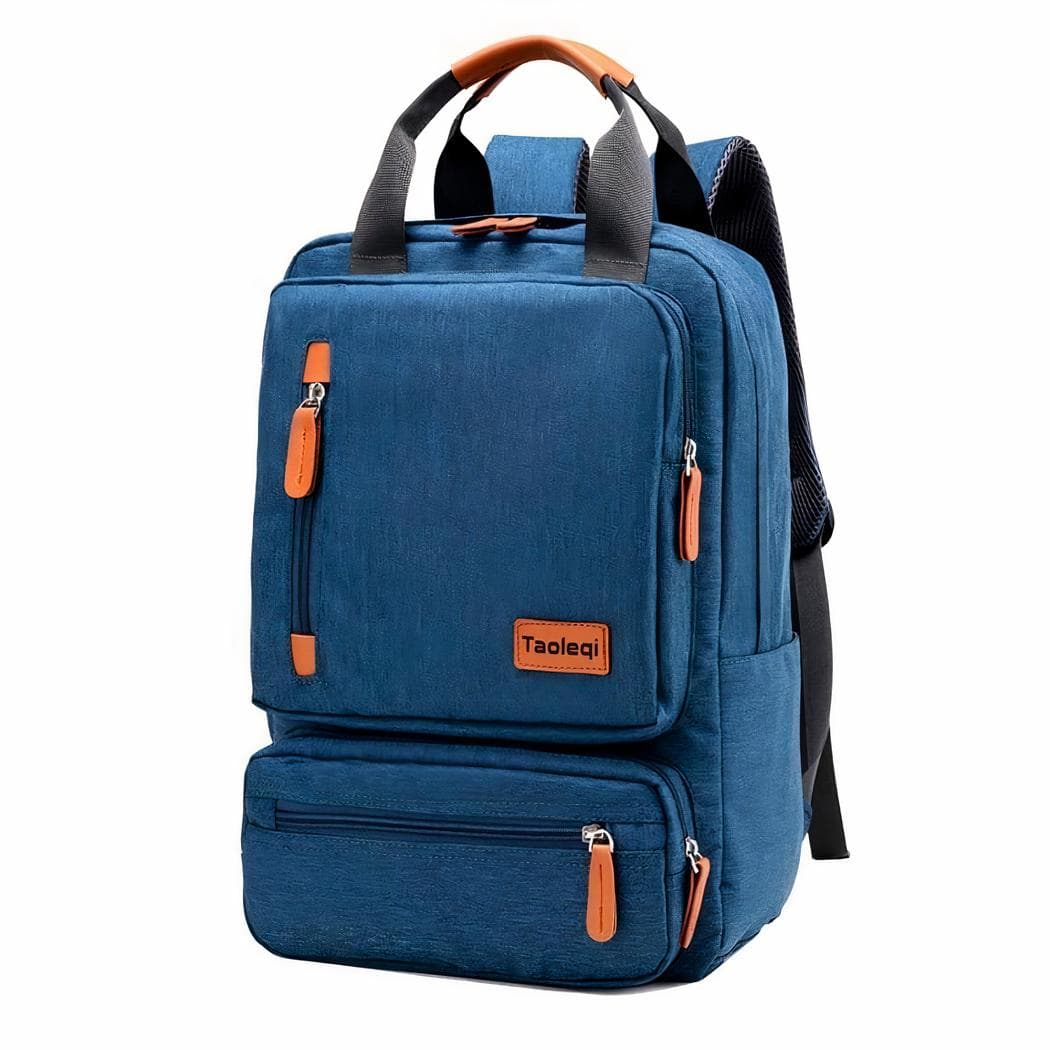 Sac à dos d'ordinateur design épuré - bleu-fonce
