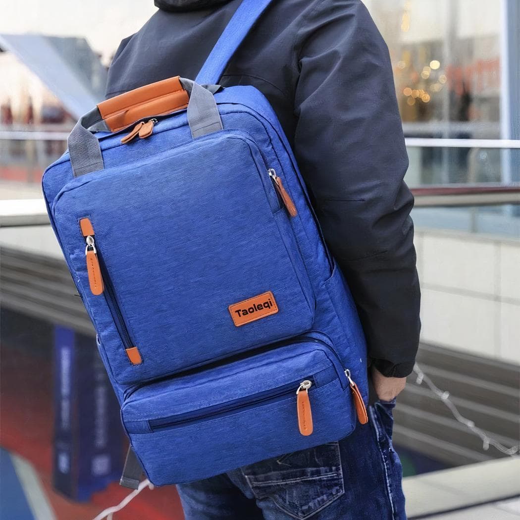 Sac à dos d'ordinateur design épuré - bleu