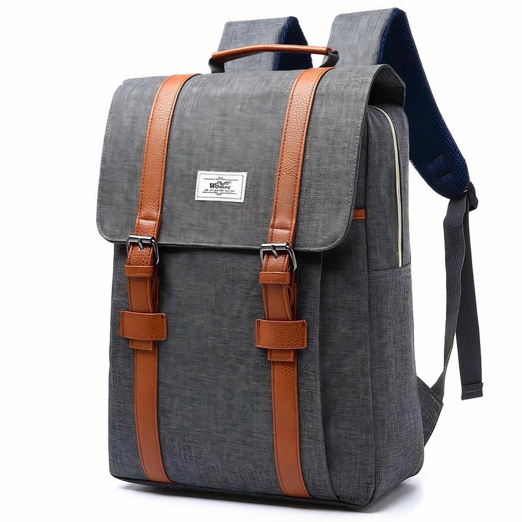 Sac à dos en tissu style vintage - gris