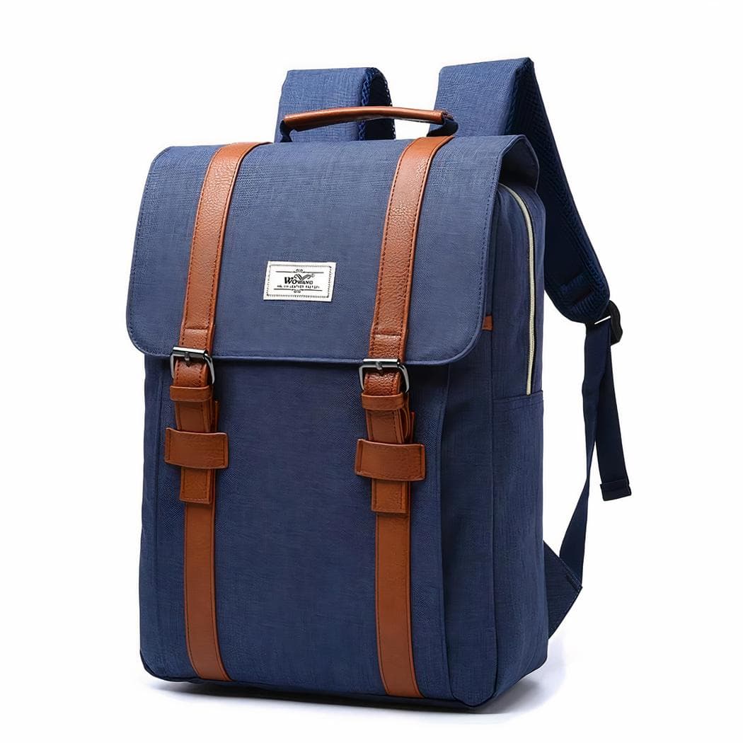 Sac à dos en tissu style vintage - bleu