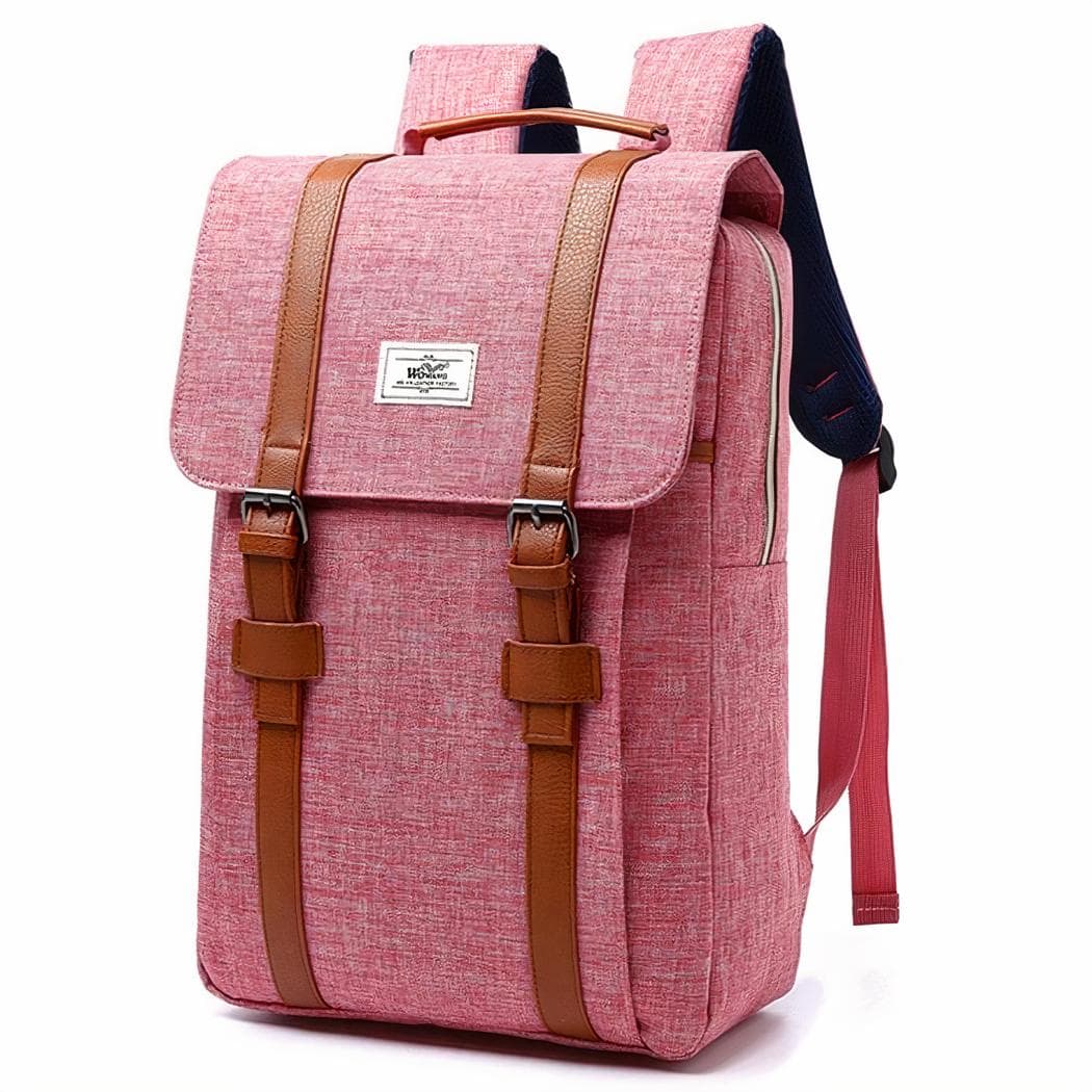 Sac à dos en tissu style vintage - rose