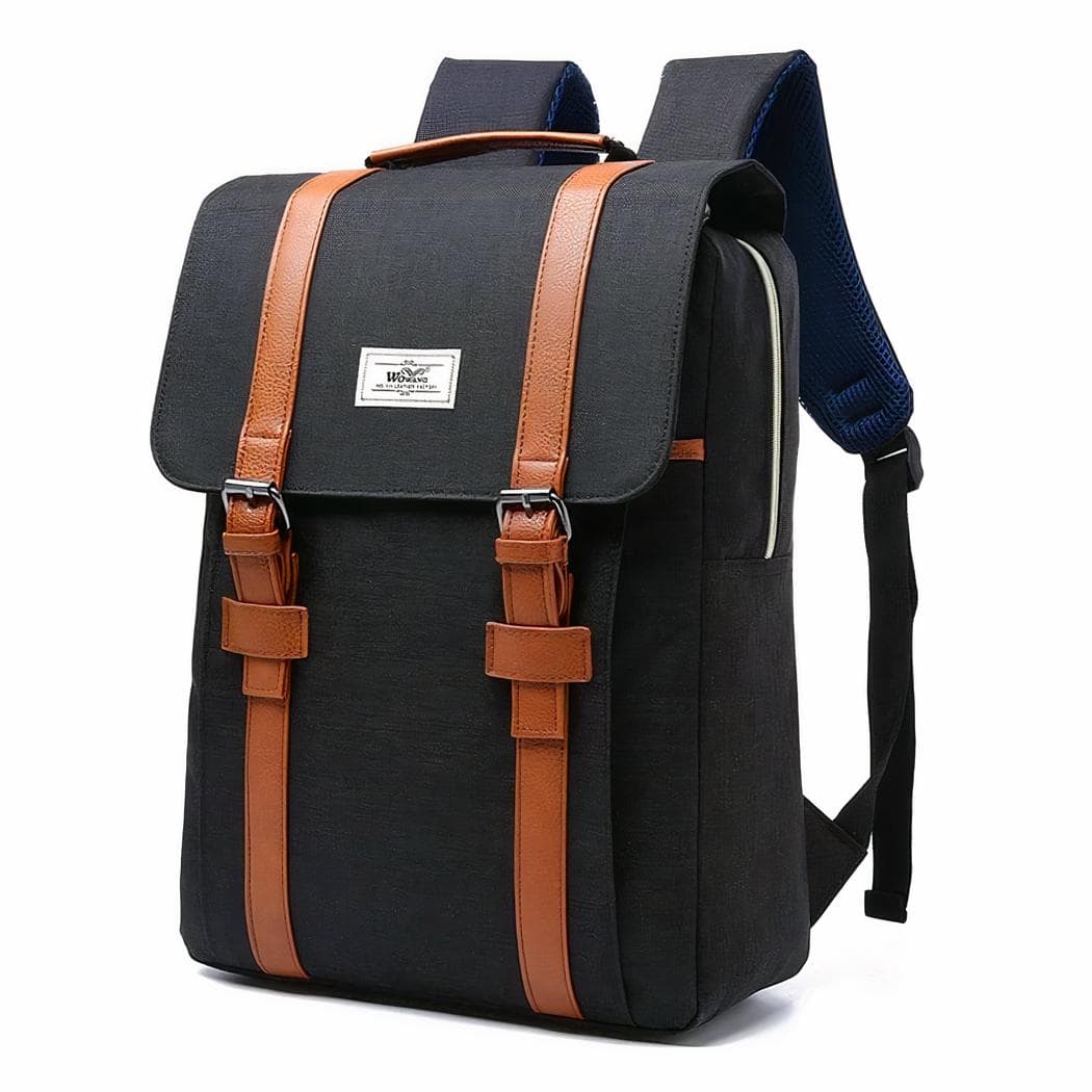 Sac à dos en tissu style vintage - noir