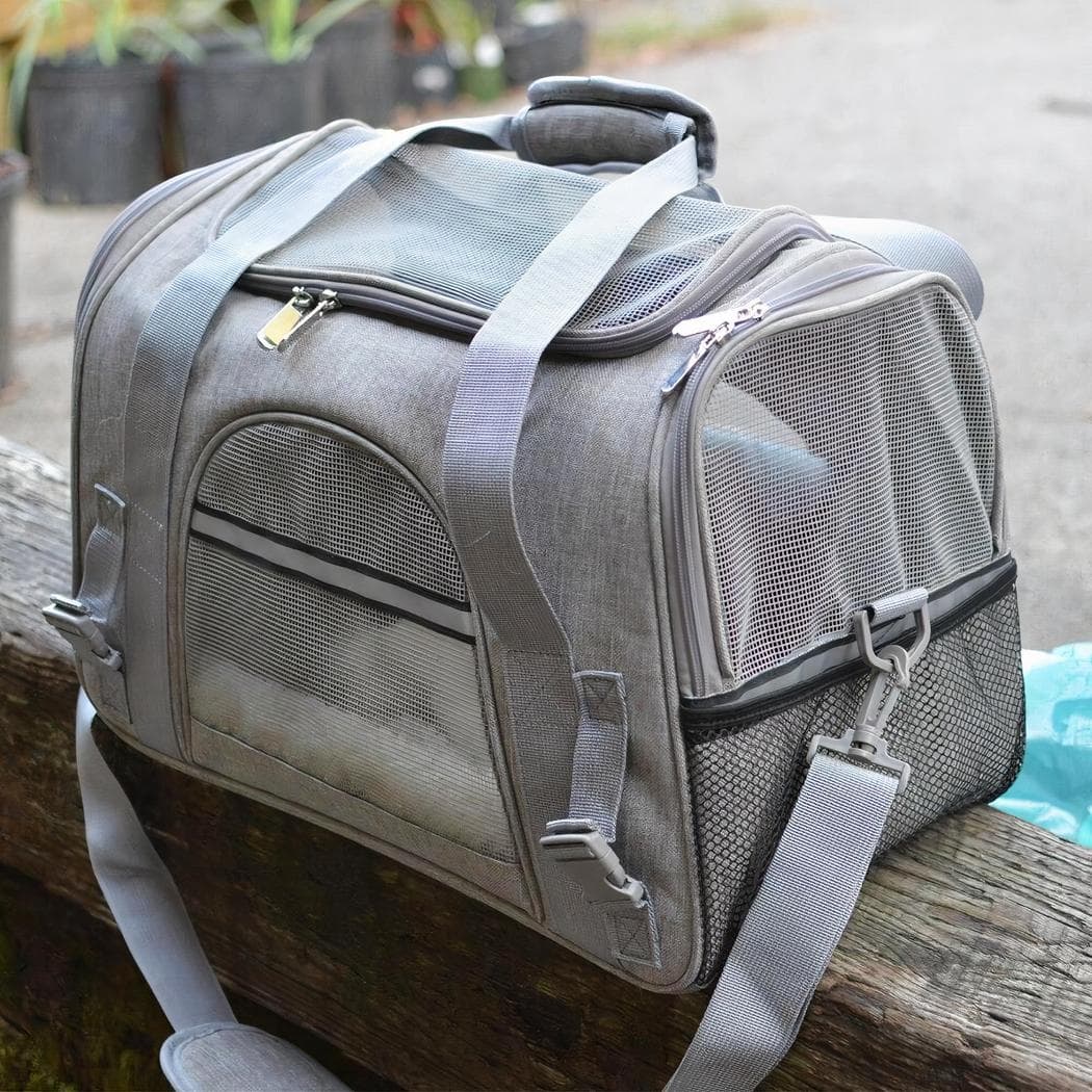 Sac à dos de voyage en maille pour animaux - gris,m