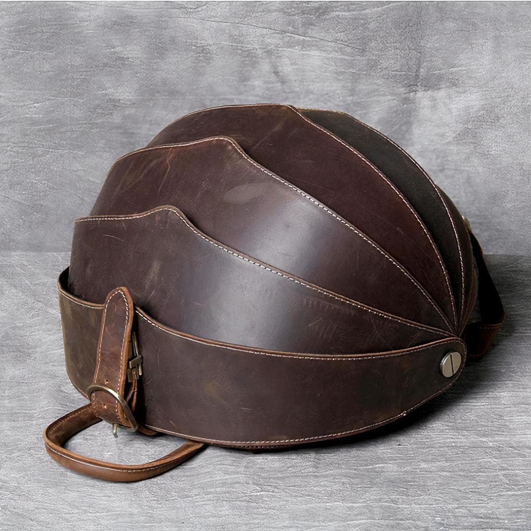 Sac à dos en cuir style scarabée - marron