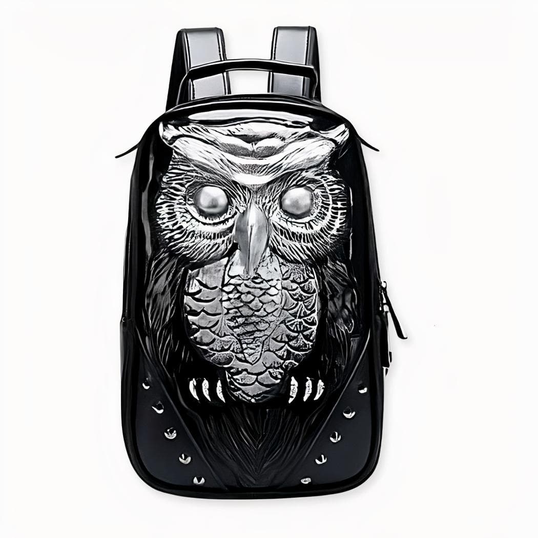 Sac à dos hibou 3D - argente