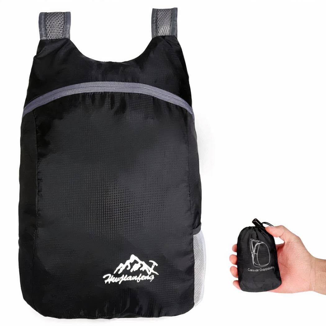 Sac à dos étanche de randonnée pliable - noir