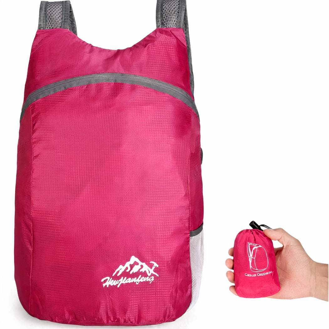 Sac à dos étanche de randonnée pliable - rose