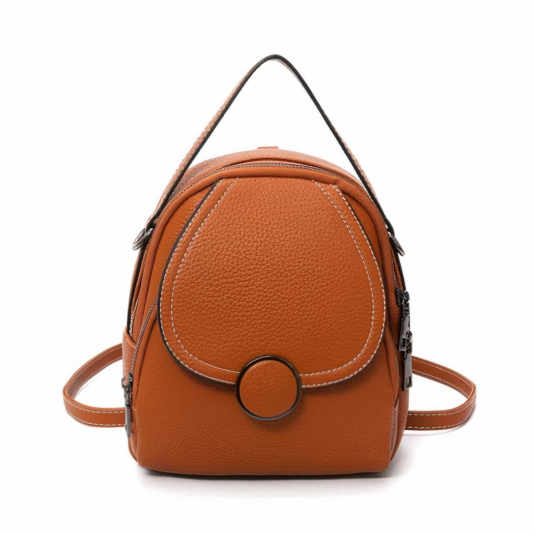 Petit sac à dos similicuir femme - marron