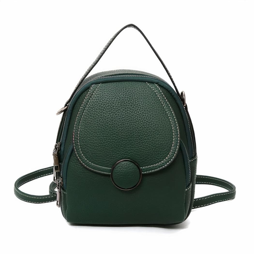 Petit sac à dos similicuir femme - vert