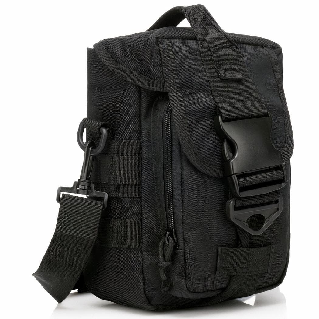 Sac à bandoulière militaire souple et imperméable - noir