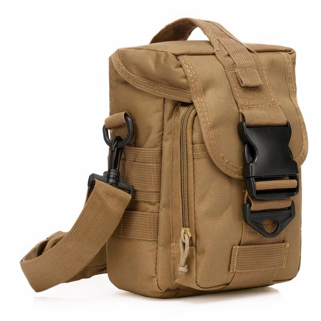 Sac à bandoulière militaire souple et imperméable - marron