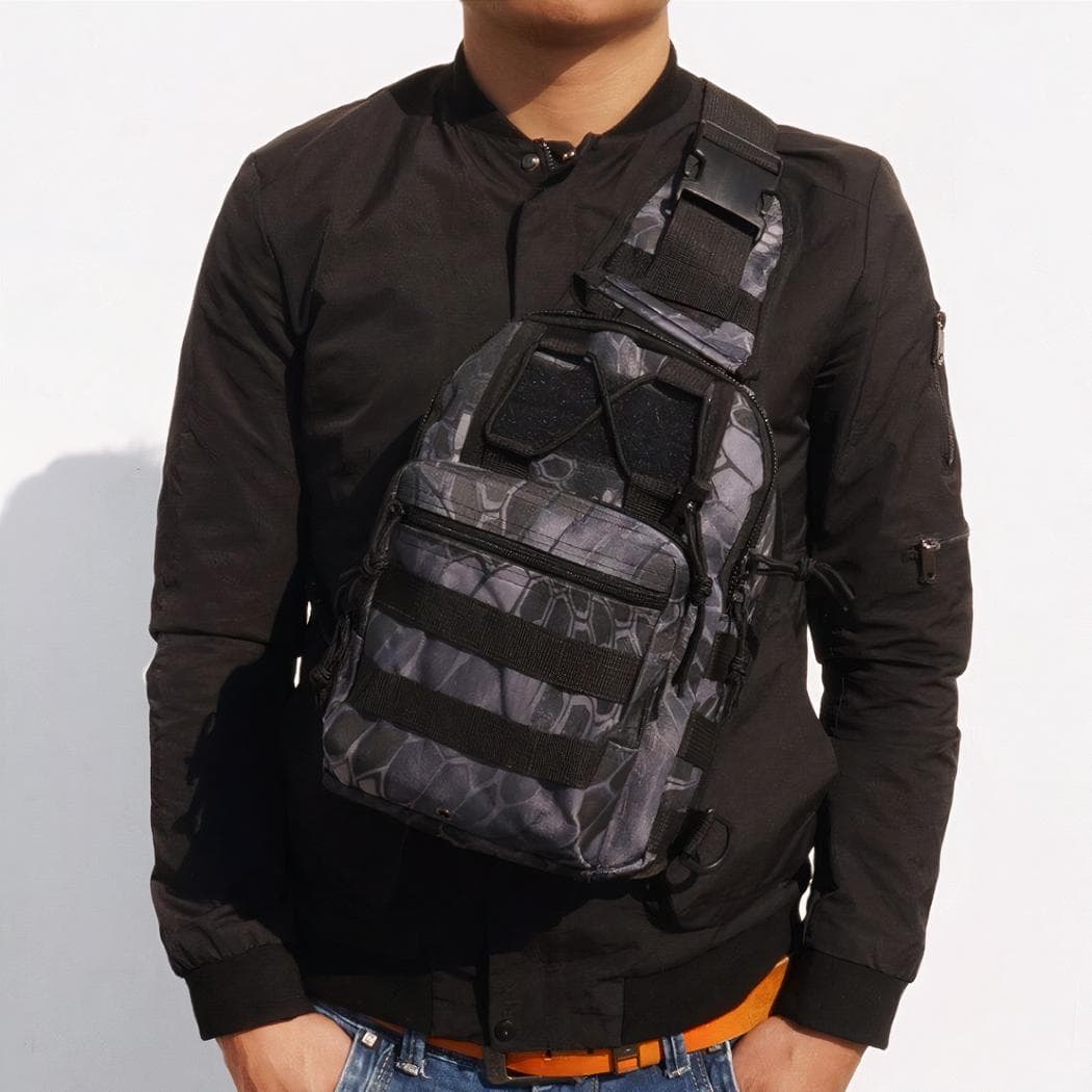 Sac à dos sacoche militaire souple en bandoulière - gris,simple