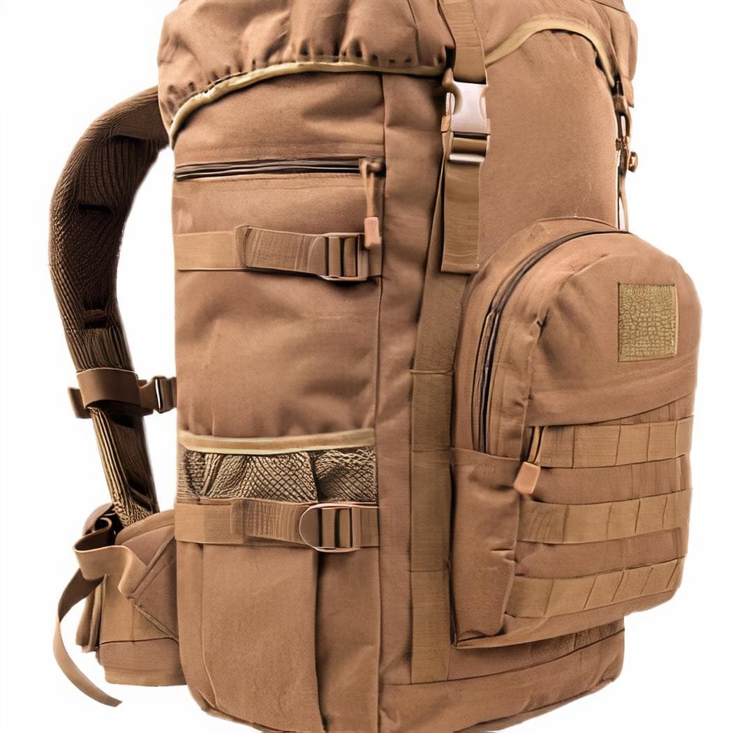 Sac à dos militaire de grande capacité de 50l - beige