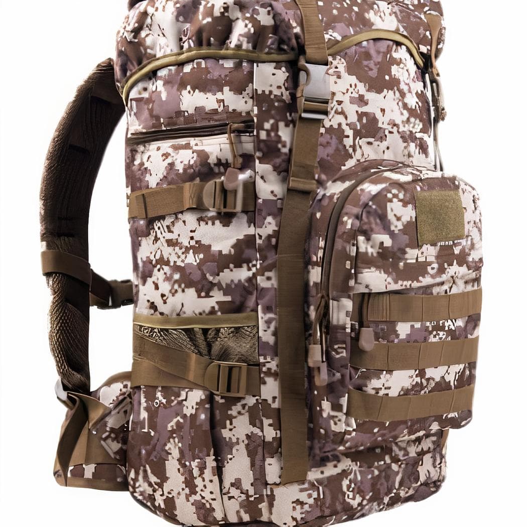 Sac à dos militaire de grande capacité de 50l - marron
