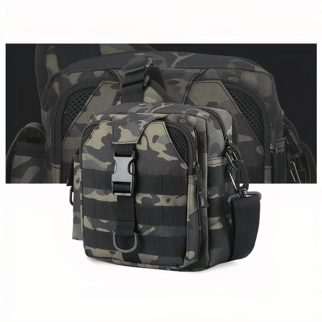 Sac à bandoulière militaire divers compartiments - multicolore