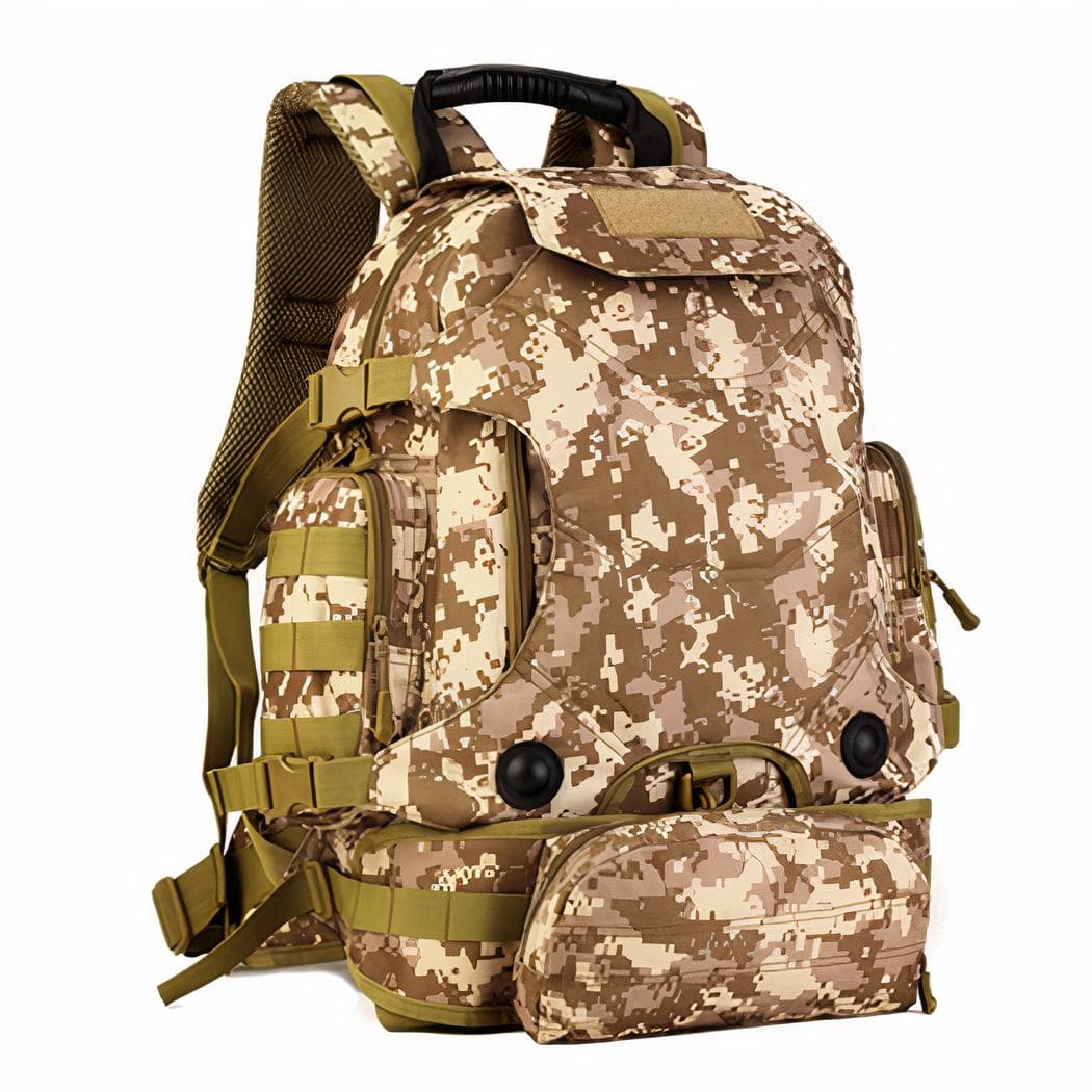 Sac à dos militaire multifonction 3 en 1 avec capacité de 40l - beige