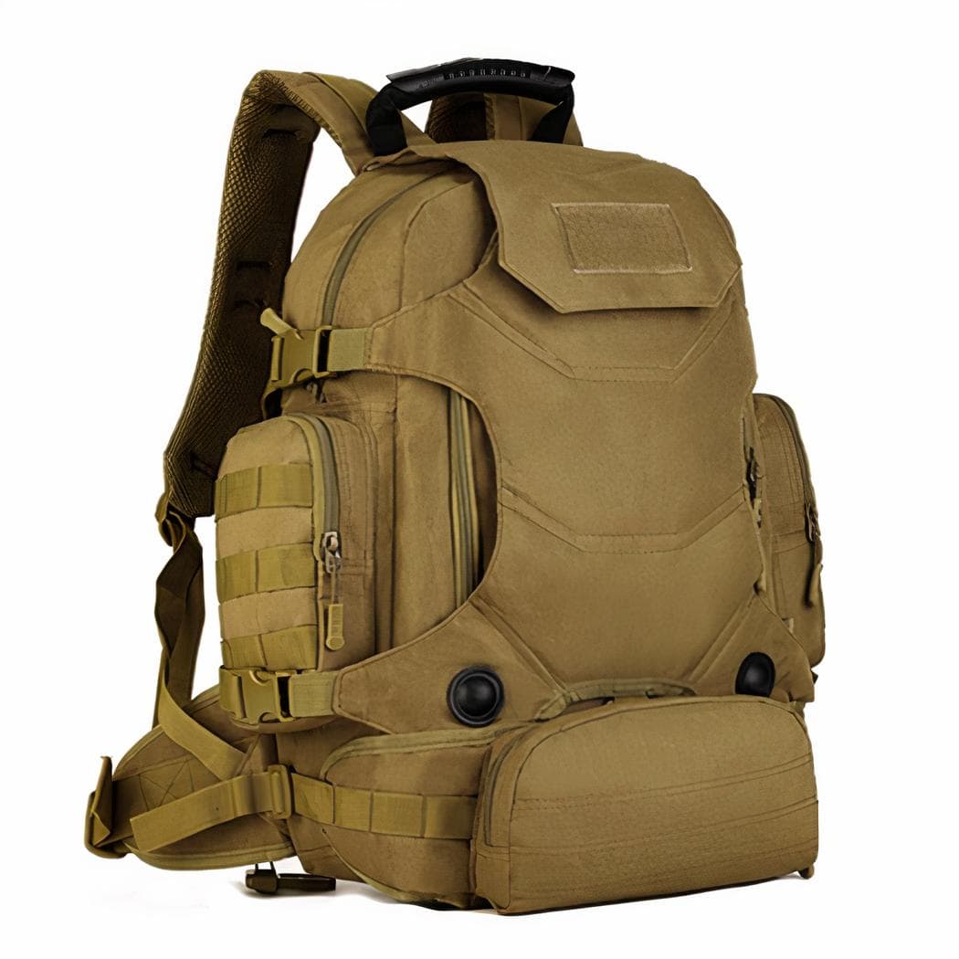 Sac à dos militaire multifonction 3 en 1 avec capacité de 40l - marron