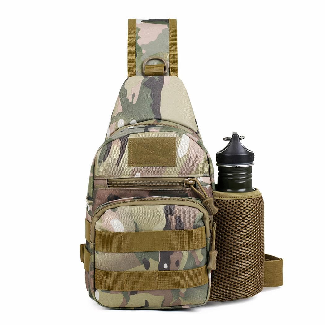 Sac à dos militaire à une épaule avec emplacement pour gourde - multicolore