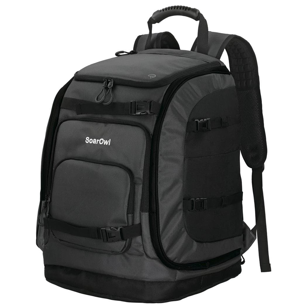 Sac à dos de ski de grande capacité 50L étanche avec attaches pour matériel - noir