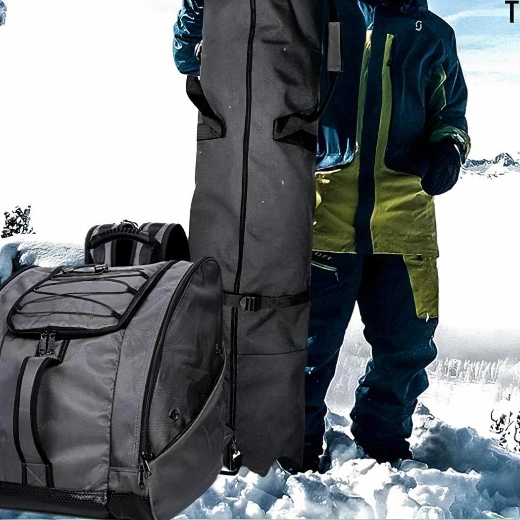 Sac à dos étanche de grande taille pour chaussures et planche de snowboard ou skis - gris