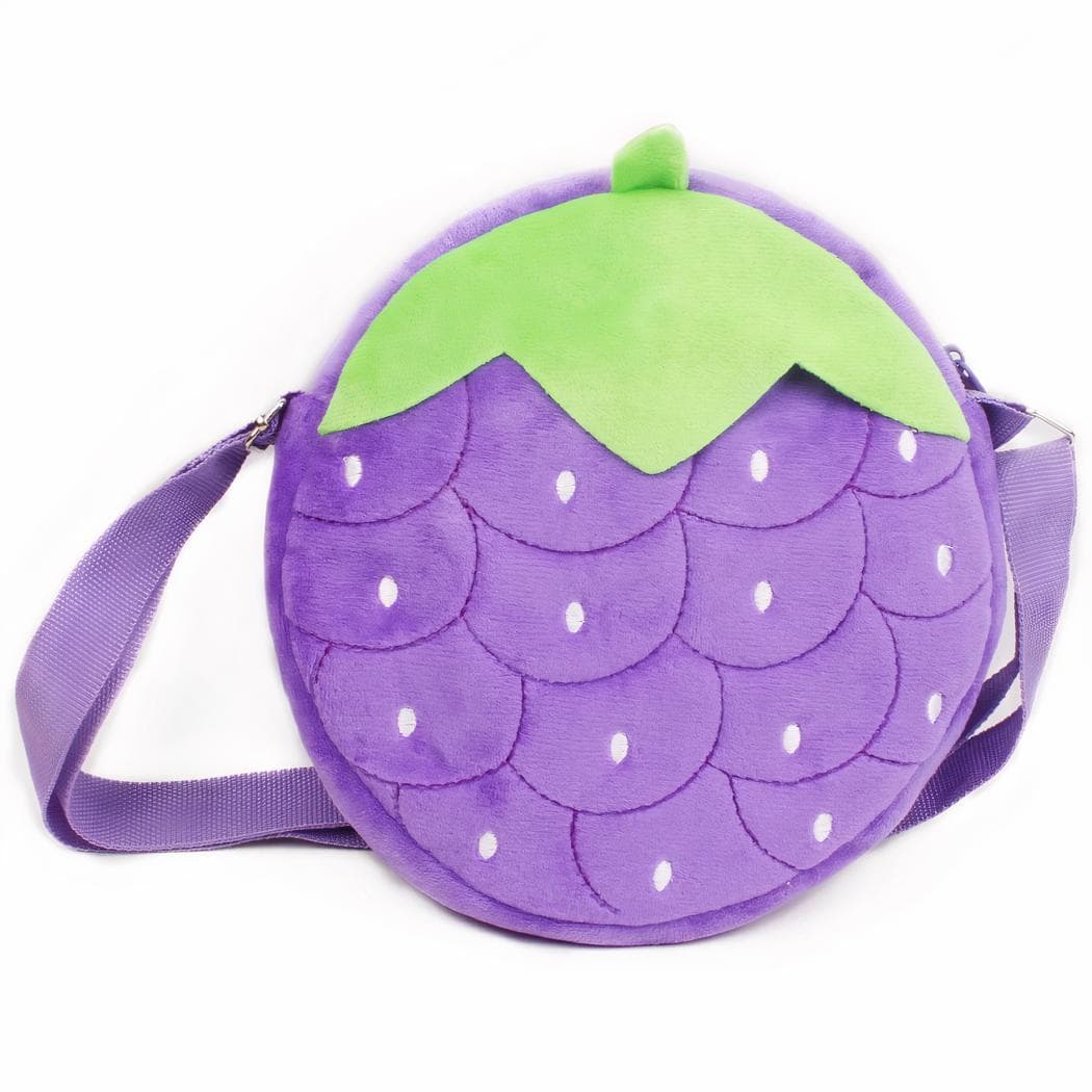 Sac à dos fraise en peluche pour enfants - violet