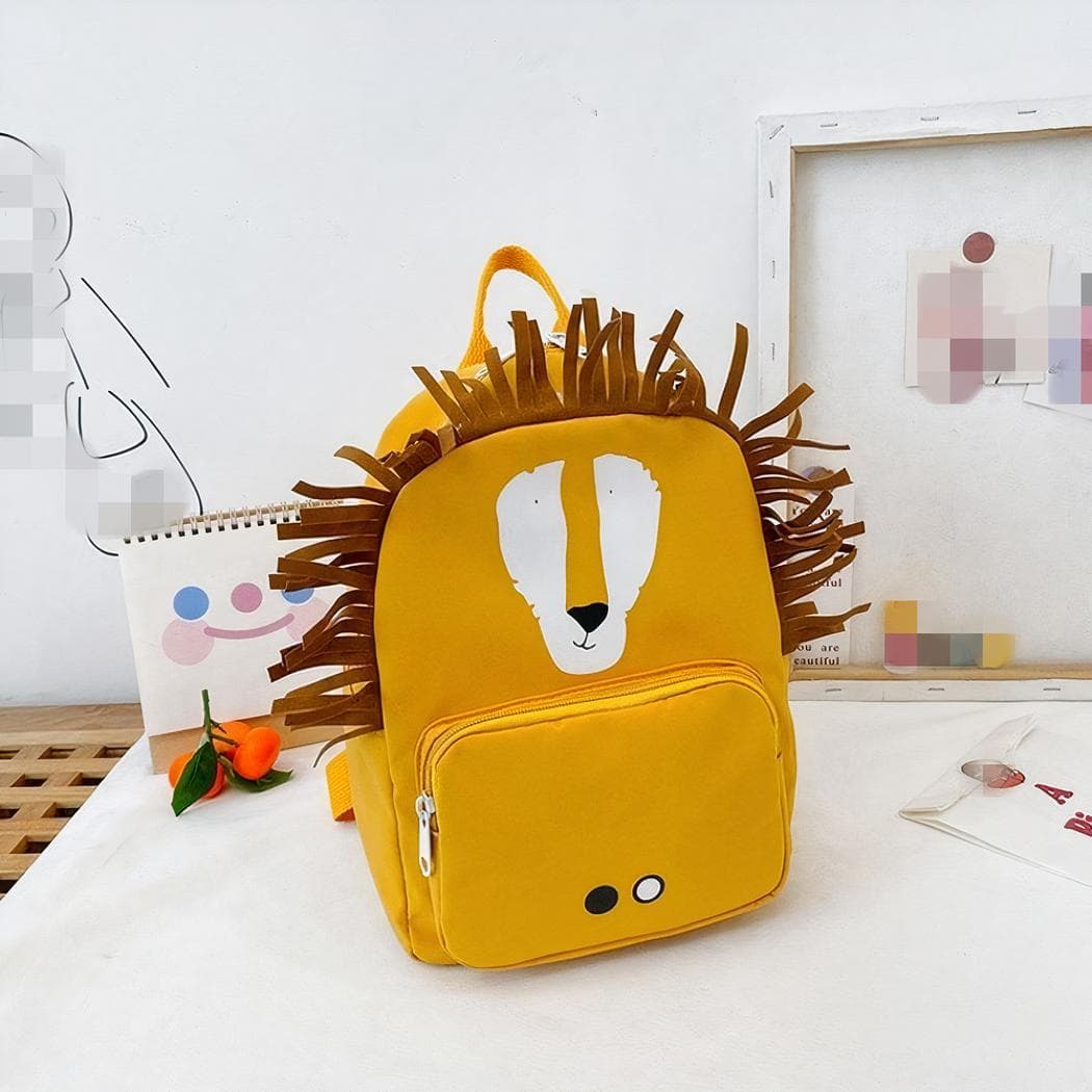 Sac à dos aux motifs d'animaux colorés - jaune