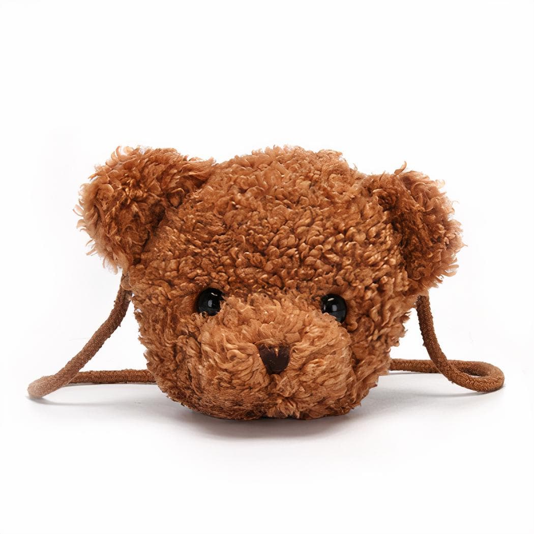 Sac à bandoulière avec ourson en peluche pour enfants - marron