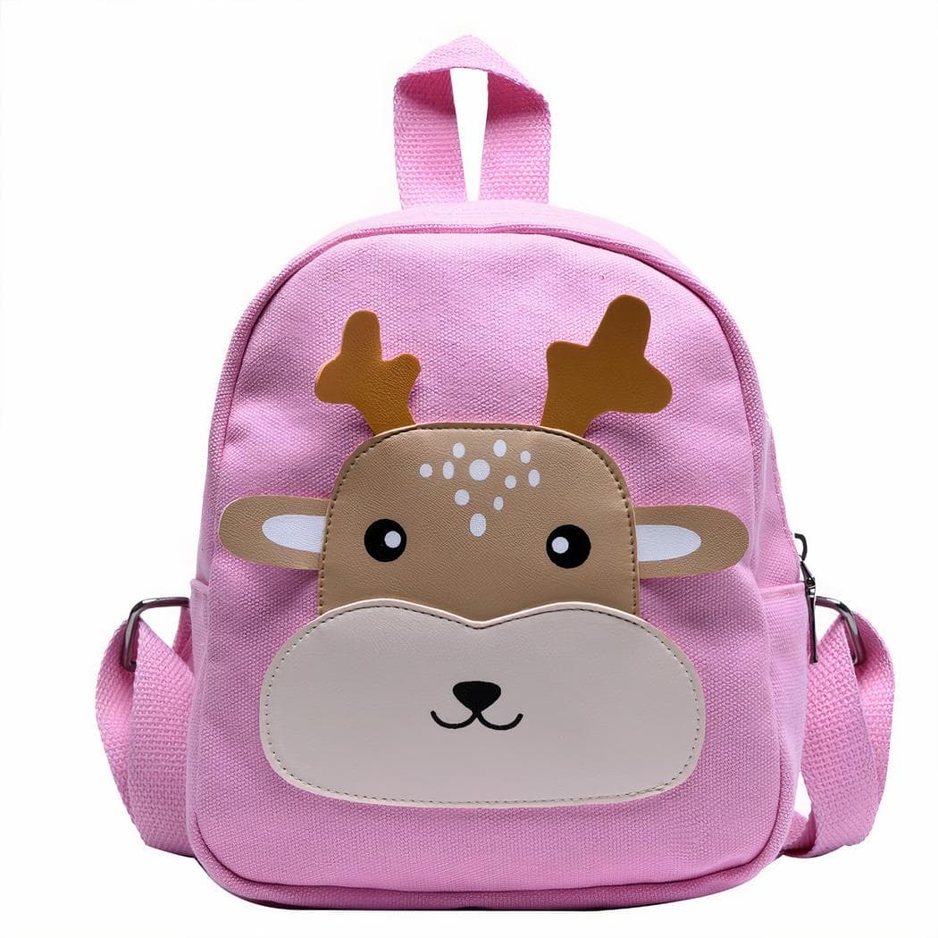 Sac à dos d'école avec son petit cerf pour enfants - rose