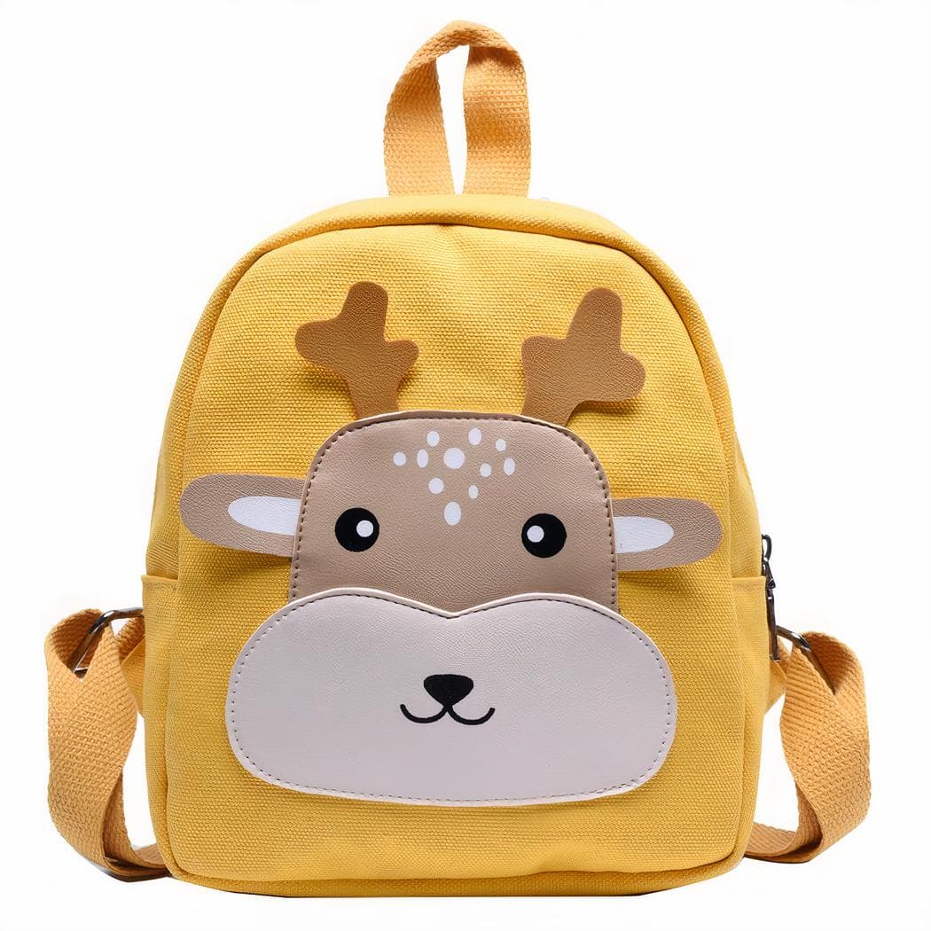 Sac à dos d'école avec son petit cerf pour enfants - jaune