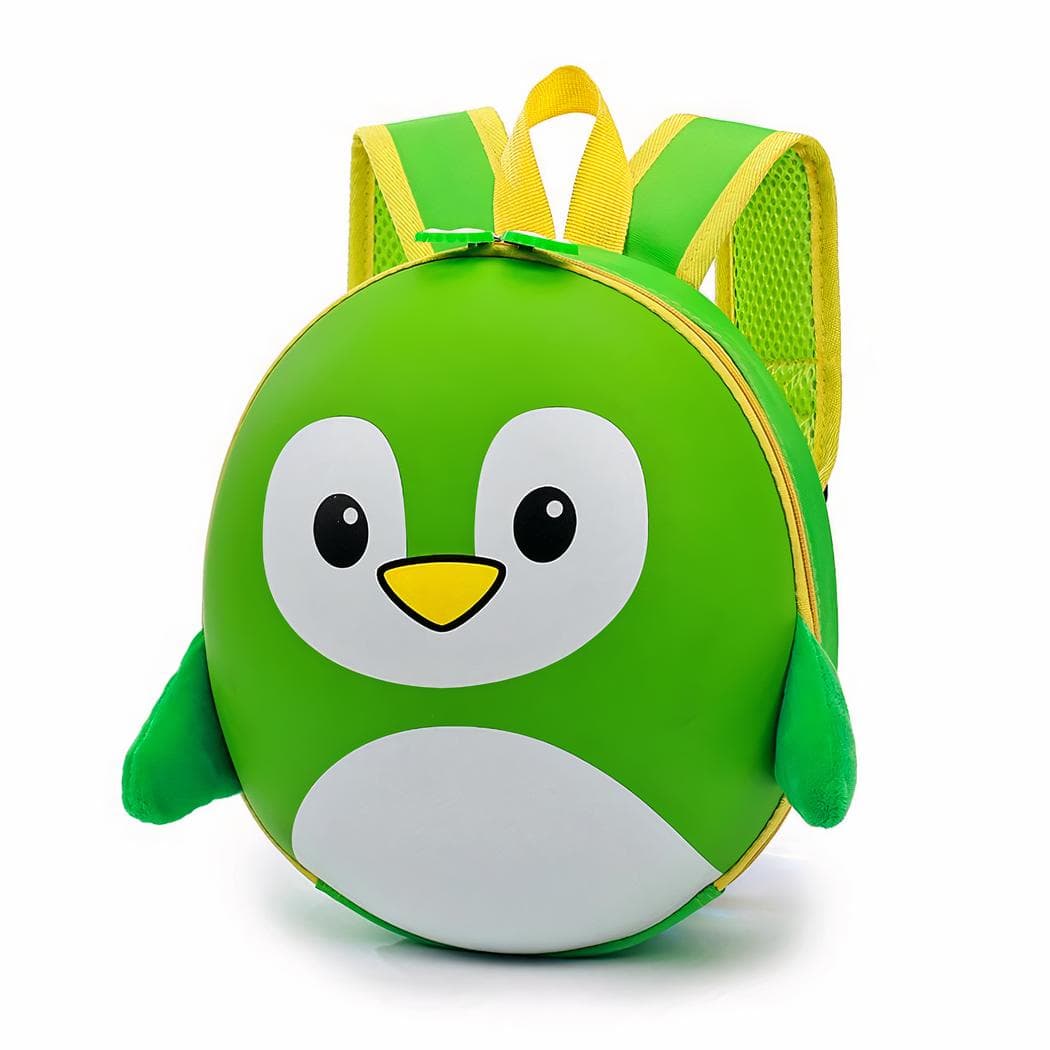 Sac à dos pingouin en coque rigide pour enfants - vert