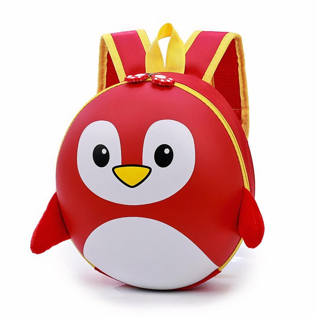 Sac à dos pingouin en coque rigide pour enfants - rouge